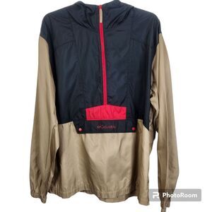 Columbia Mens 1/2 Zip Lightweight Pouch Pocket Long Sleeve Windbreaker Size L